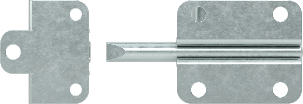Kendinden Hizalamalı Kayar Cıvata Mandalı, Gümüş Çinko Kaplamalı Çelik, 1-1/2“ Yüksek x 1-13/16” Geniş