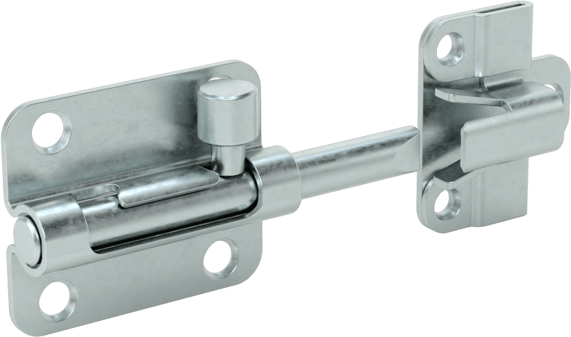 Kendinden Hizalamalı Kayar Cıvata Mandalı, Gümüş Çinko Kaplamalı Çelik, 1-1/2“ Yüksek x 1-13/16” Geniş