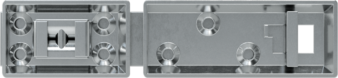 Asma Kilitli Mandal, 6-3/4“ x 1-1/4” x 1/4" Kol ile, Çinko Kaplı Çelik
