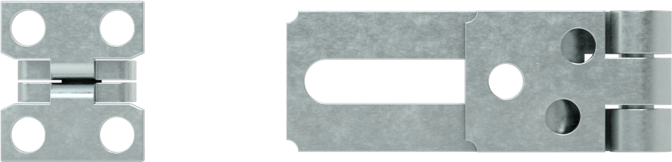Asma Kilitli Mandal, 2-1/2“ x 1” x 1/8" Kol ile, Çinko Kaplı Çelik
