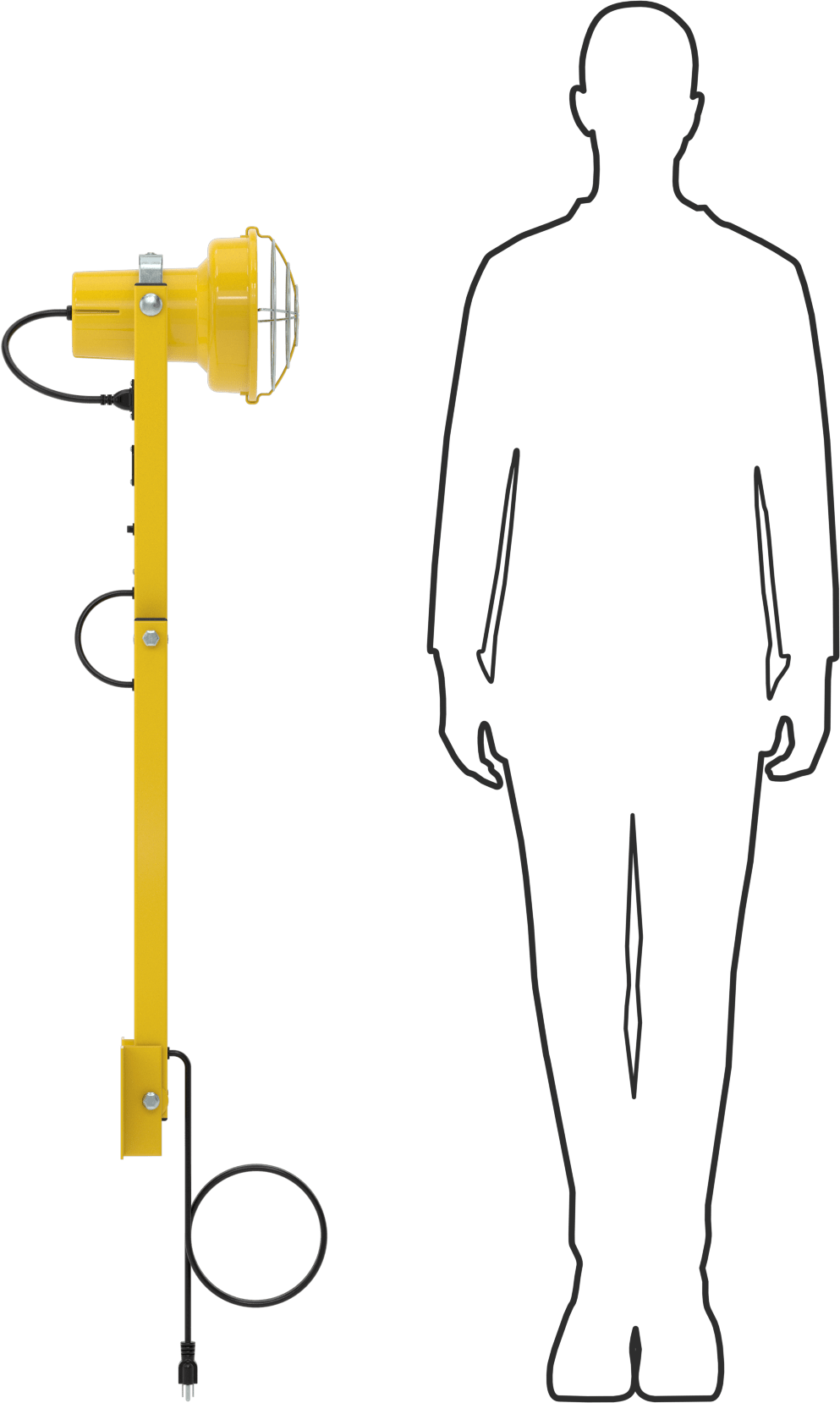 Mafsallı Kollu Rıhtım Işığı, 40" Kol Uzanma Mesafesi, 8-1/4" Baş Çapı