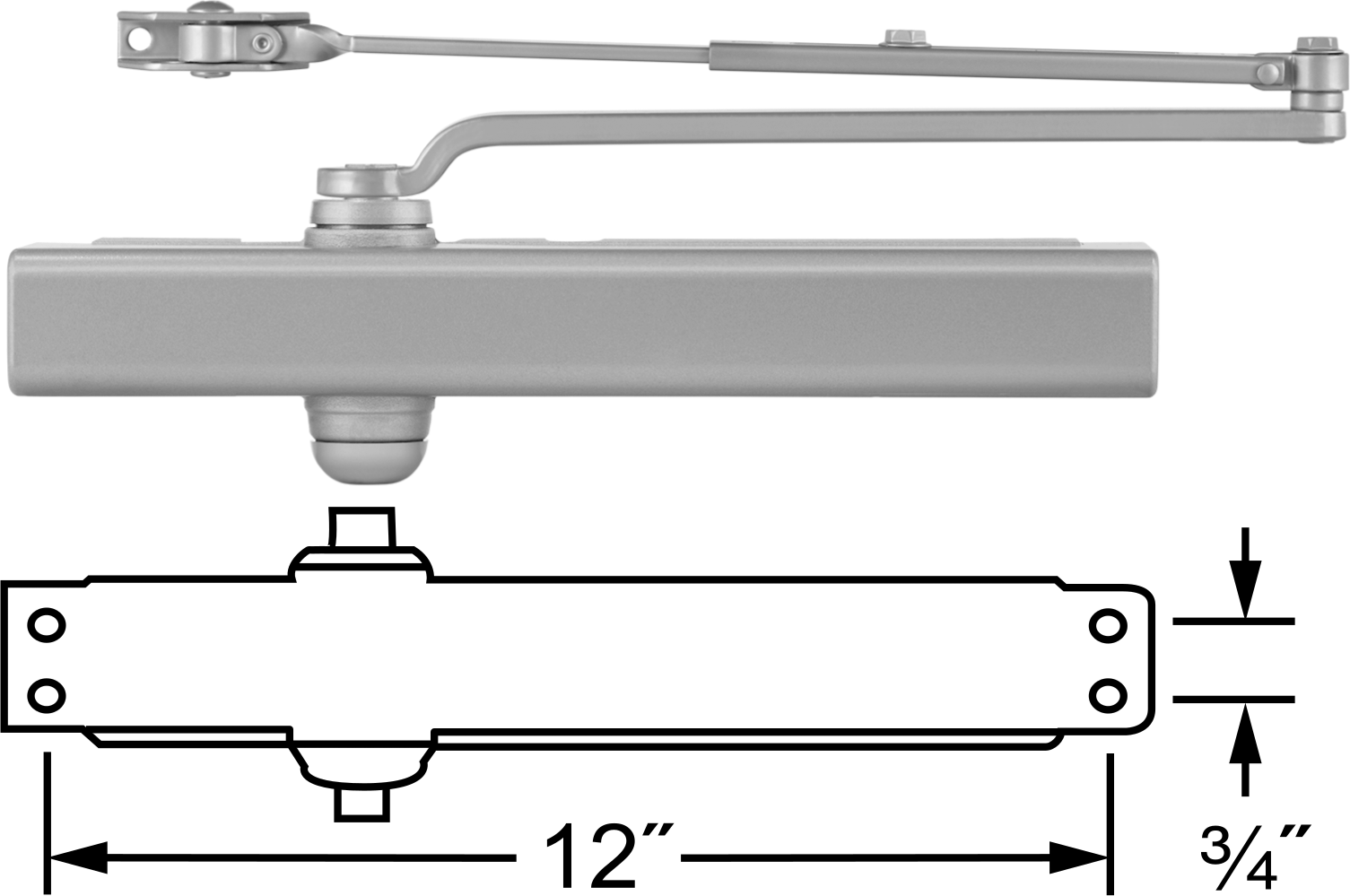 Yoğun Trafik Kapı Kapatıcı, Norton 8301, 30“-48” iç kapı genişliği için, Açık Tutma