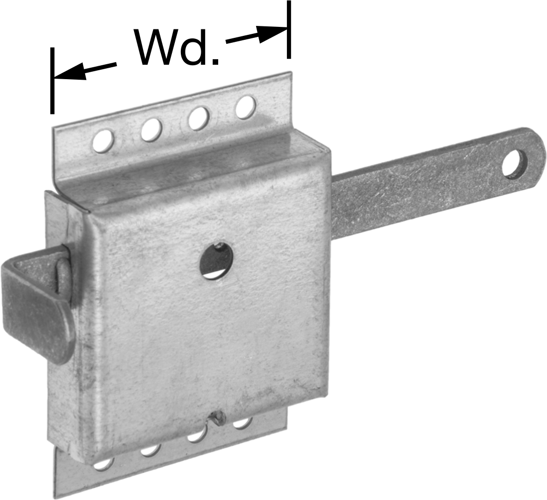 Yaylı Kilitlenebilir Kayar Cıvata Mandalı, Galvanizli Çelik, 3-1/4“ Genişlik x 4-1/2” Yükseklik