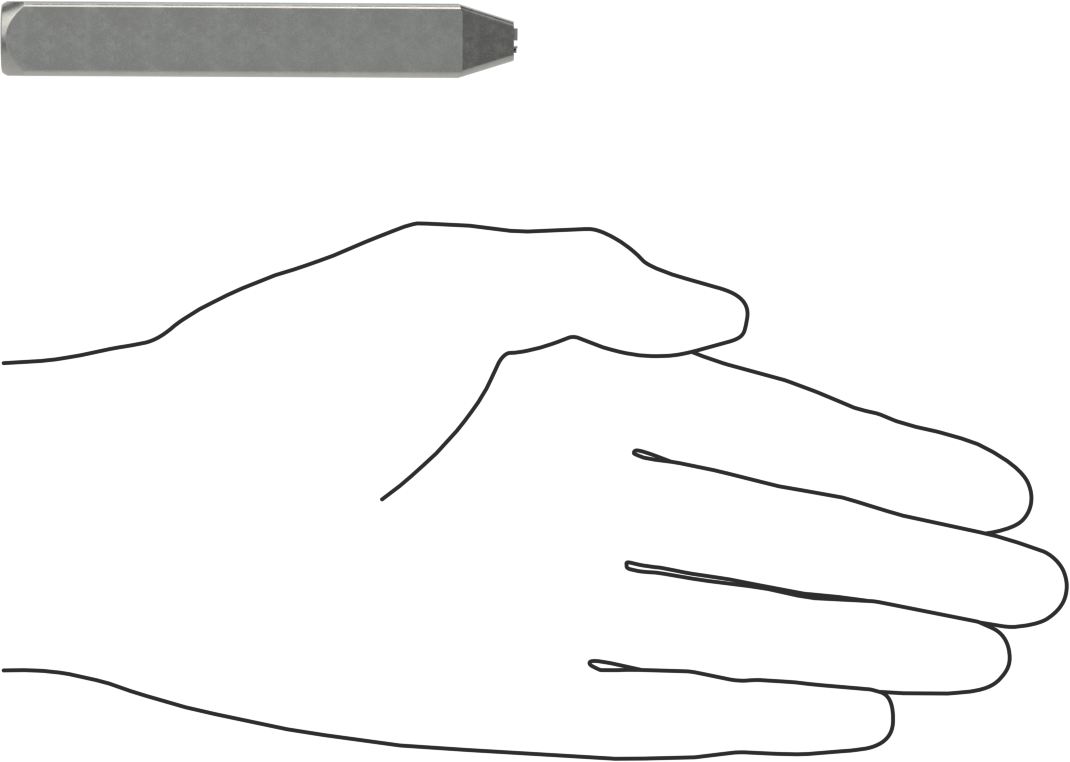 Çelik Damga, 1-Line, 2 Karakter, 1/8" Karakter Yüksekliği