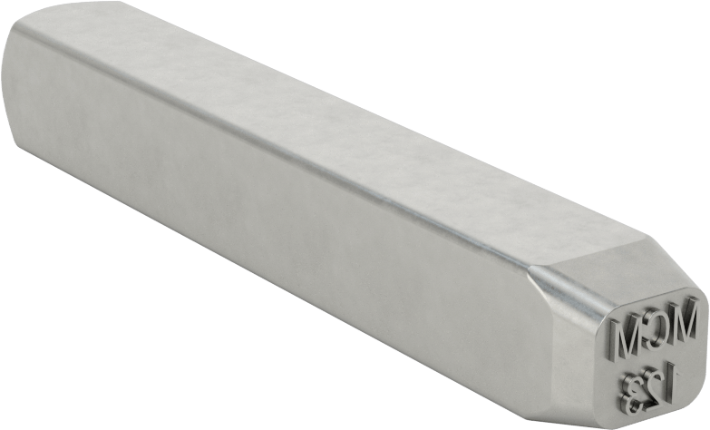Çelik Damga, 2-Lines, Satır Başına 3 Karakter, 1/8" Karakter Yüksekliği