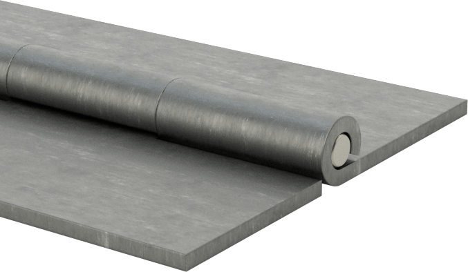 Delikli Olmayan Çelik Piyano Menteşesi, 1-1/4" Toplam Genişlik, 1/2“ Uzunluk x 0,174” Çaplı Mafsal