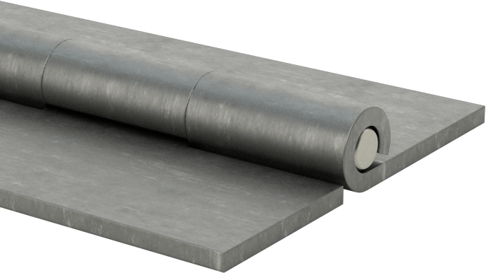 Delikli Olmayan Çelik Piyano Menteşesi, 1-1/4" Toplam Genişlik, 1/2“ Uzunluk x 0,225” Çaplı Mafsal