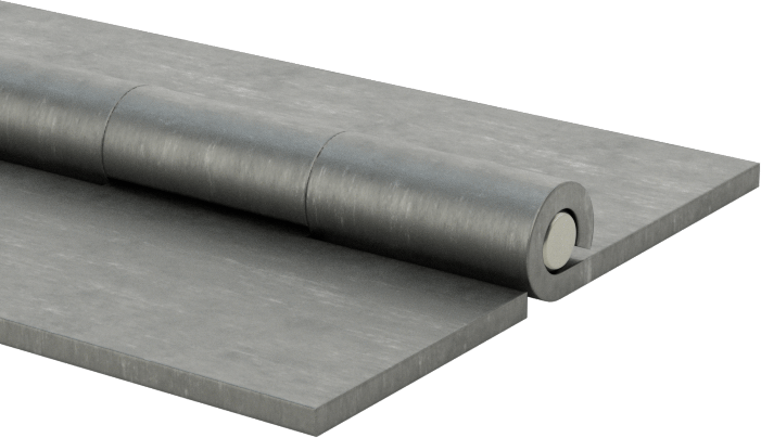Delikli Olmayan Çelik Piyano Menteşesi, 1-1/2" Toplam Genişlik, 1/2“ Uzunluk x 0,225” Çaplı Mafsal