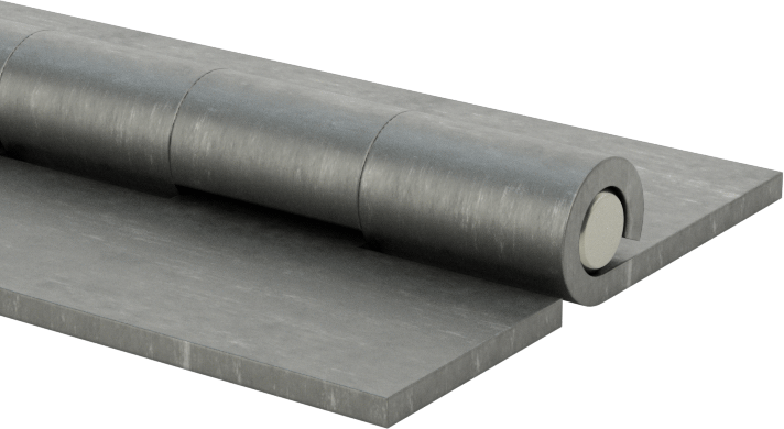 Delikli Olmayan Çelik Piyano Menteşesi, 1-1/2" Toplam Genişlik, 1/2“ Uzunluk x 0,308” Çaplı Mafsal
