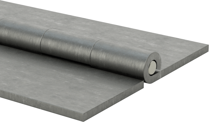 Delikli Olmayan Çelik Piyano Menteşesi, 1-3/4" Toplam Genişlik, 1/2“ Uzunluk x 0,245” Çaplı Mafsal