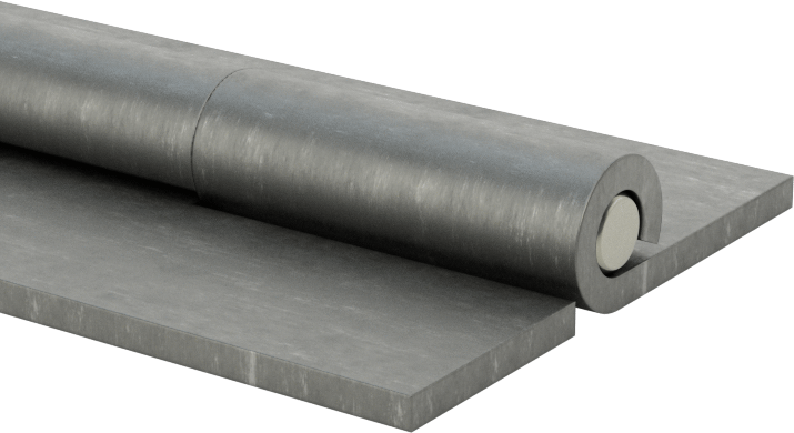 Delikli Olmayan Çelik Piyano Menteşesi, 1-1/2" Toplam Genişlik, 1“ Uzunluk x 0,338” Çaplı Eklem