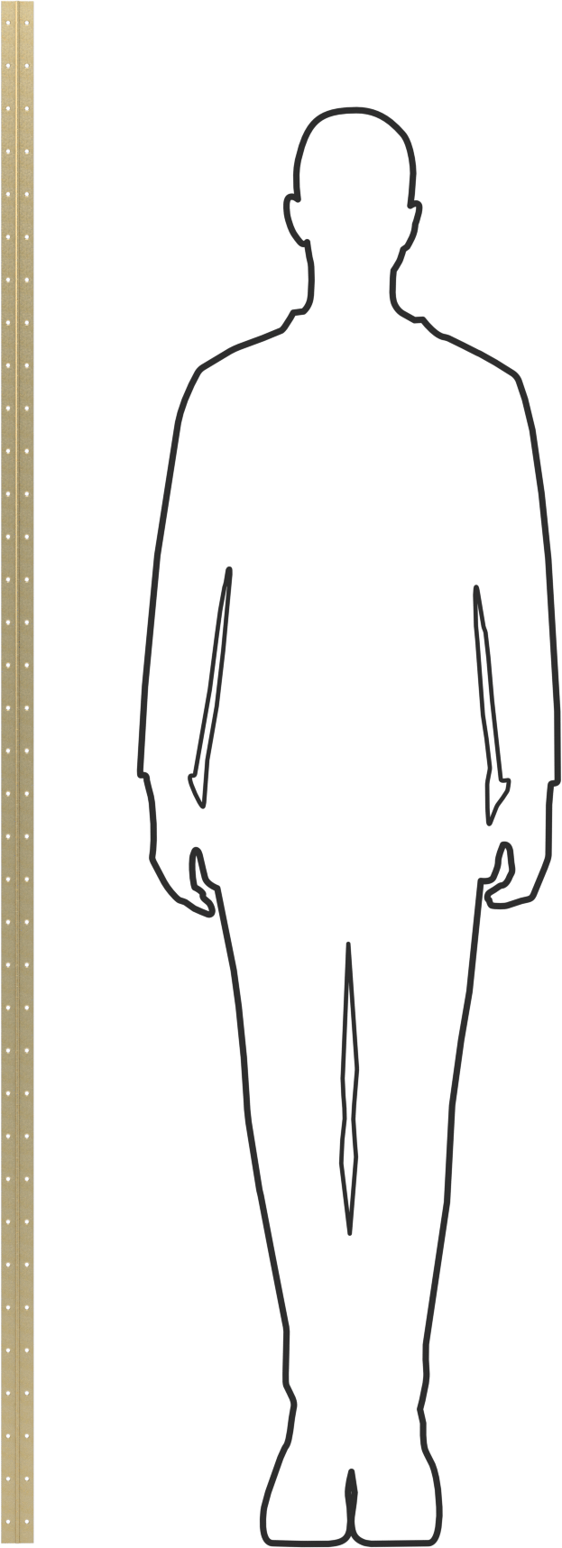 Delikli Piyano Menteşesi, Pirinç Kaplamalı Çelik, 1-1/2" Genişlik, 0,174" Mafsal Çapı, 6' Uzunluk