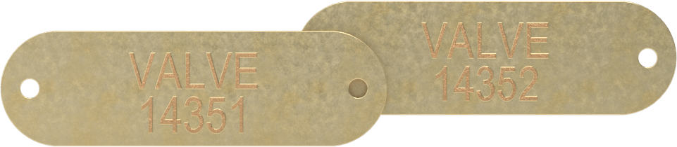 Kabartmalı Mesaj Plakası, Numaralı Pirinç Dikdörtgen, 3/4" Yükseklik, 2-1/2" Genişlik