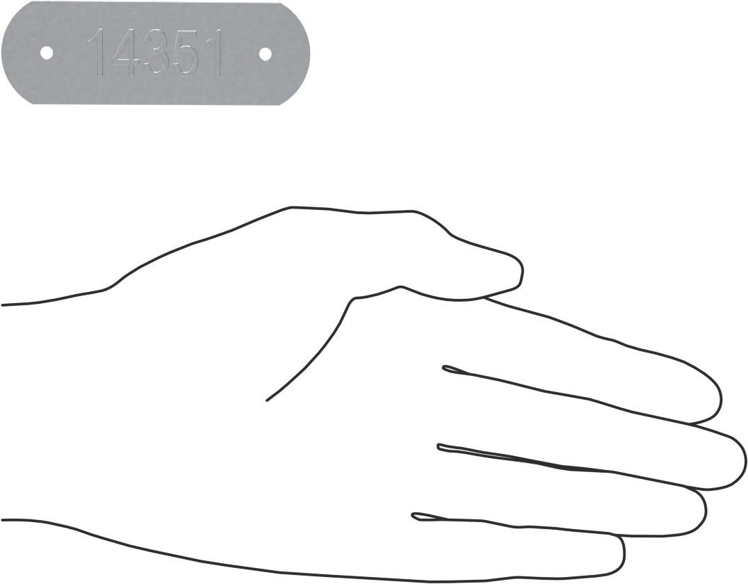 Kabartmalı Mesaj Plakası, Numaralı, Alüminyum Dikdörtgen, 1“ Yükseklik x 3” Genişlik