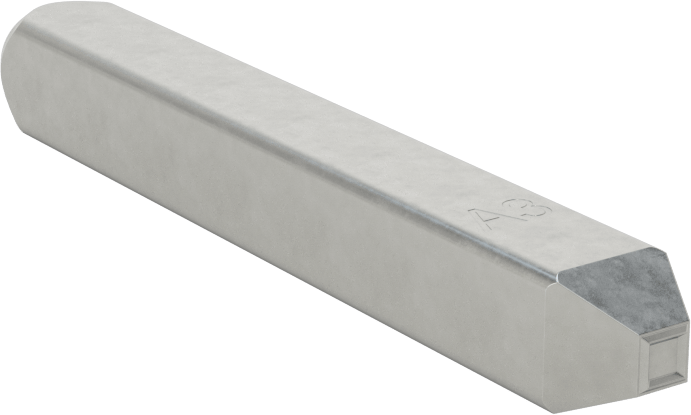 Denetim Sembolü Çelik Damga, Sembol A3 (Kare), 1/8" Karakter Yüksekliği