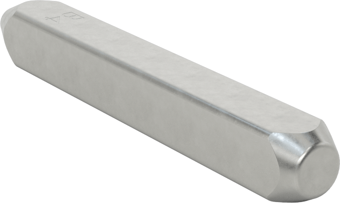 Denetim Sembolü Çelik Damga, Sembol B4 (Sekizgen), 1/8" Karakter Yüksekliği