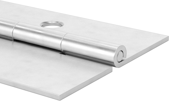Delikli Piyano Menteşesi, Alüminyum, 1-1/2" Toplam Genişlik, 0,174" Mafsal Çapı