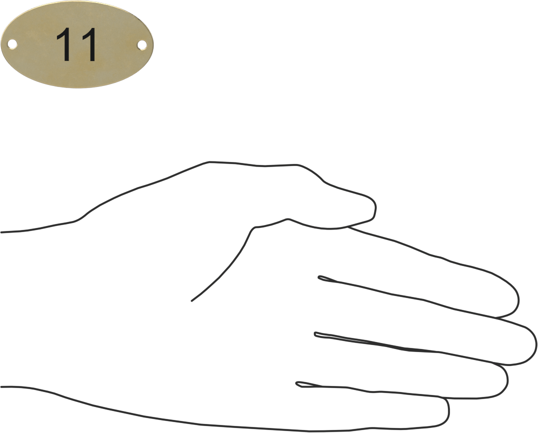 Numaralı Plaka, Pirinç, 1-3/16“ Yükseklik x 2-1/16” Genişlik