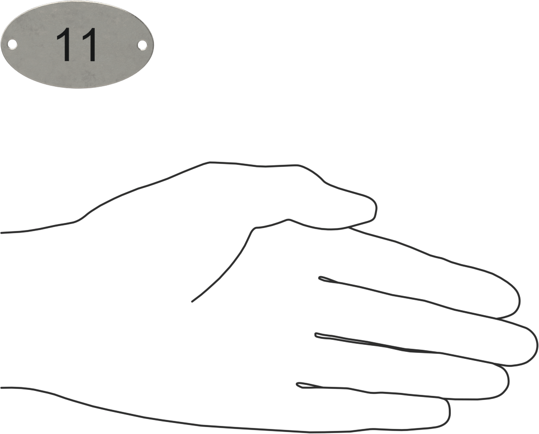 Numaralı Plaka, 304 Paslanmaz Çelik, 1-3/16“ Yükseklik x 2-1/16” Genişlik