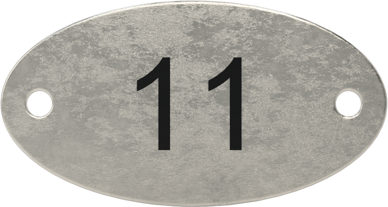 Numaralı Plaka, 316 Paslanmaz Çelik, 1“ Yükseklik x 1-7/8” Genişlik