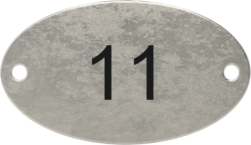 Numaralı Plaka, 316 Paslanmaz Çelik, 1-3/16“ Yükseklik x 2-1/16” Genişlik