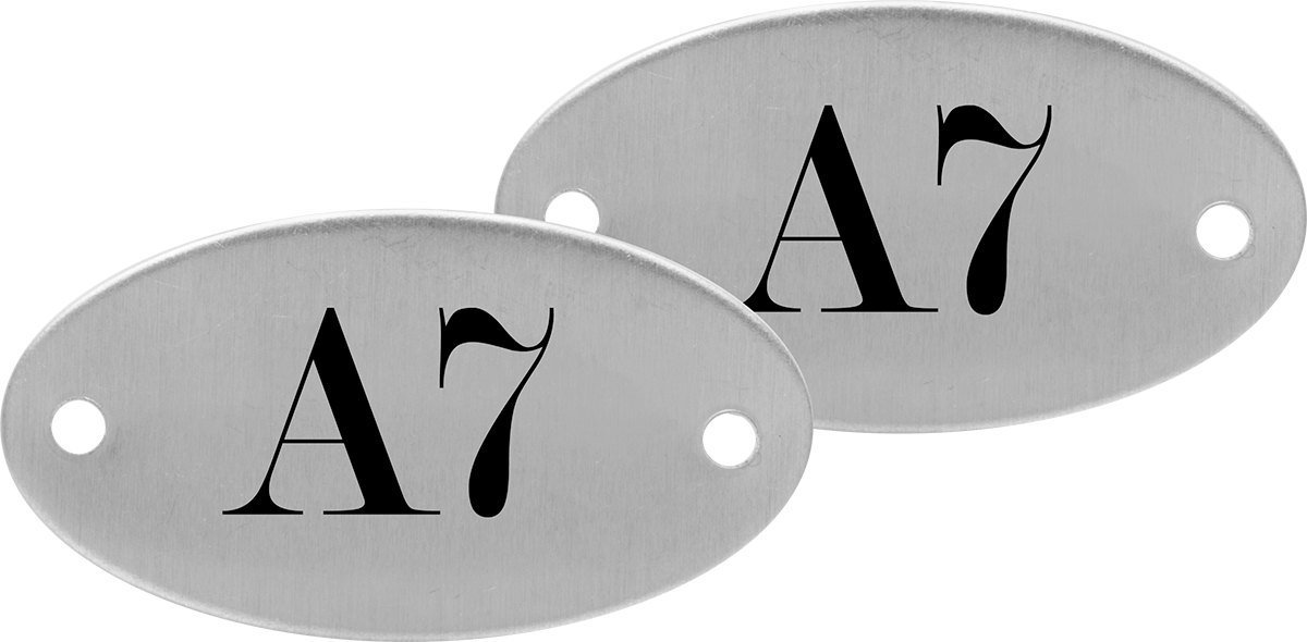 Numaralı Plaka, Harfli, Eloksallı Alüminyum, 1-3/16“ Yükseklik x 2-1/16” Genişlik