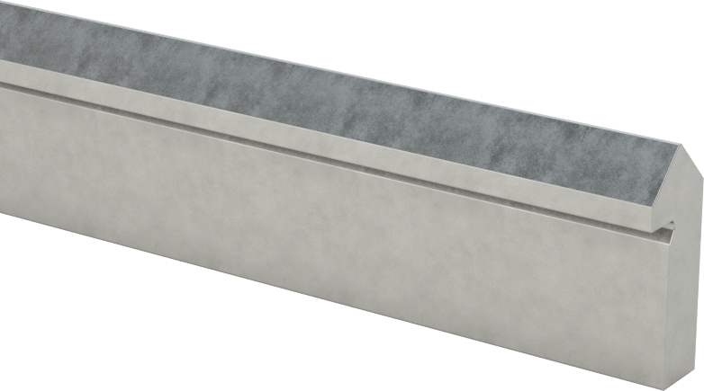 V-Oluklu Ray Makaraları için Köşebent Rayı, Çelik, Rockwell C53, 5/8“ Toplam Yükseklik x 1/4” Toplam Genişlik