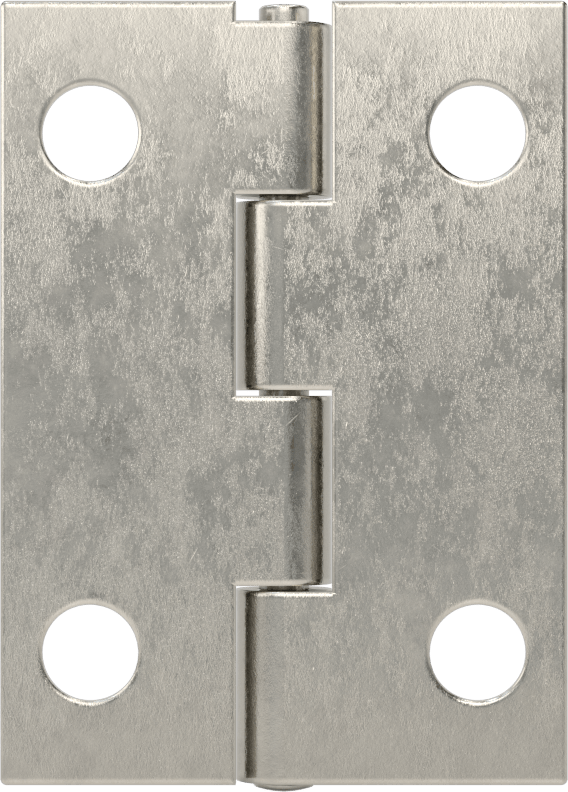 Delikli Yüzeye Montaj Menteşesi, Parlatılmış 304 Paslanmaz Çelik, Çıkarılamayan Pim, 2“ x 3/4” Kapı Kanadı