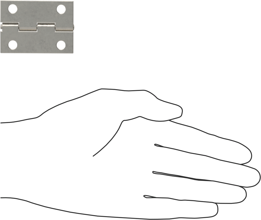 Delikli Yüzeye Montaj Menteşesi, Parlatılmış 304 Paslanmaz Çelik, Çıkarılamayan Pim, 2“ x 3/4” Kapı Kanadı