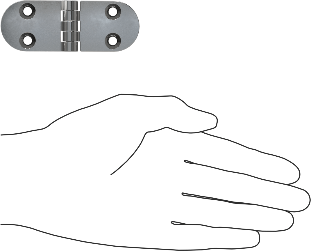 Delikli Yüzeye Montaj Menteşesi, 316 Paslanmaz Çelik, 1-3/16“ x 1-5/8” Kapı Kanadı