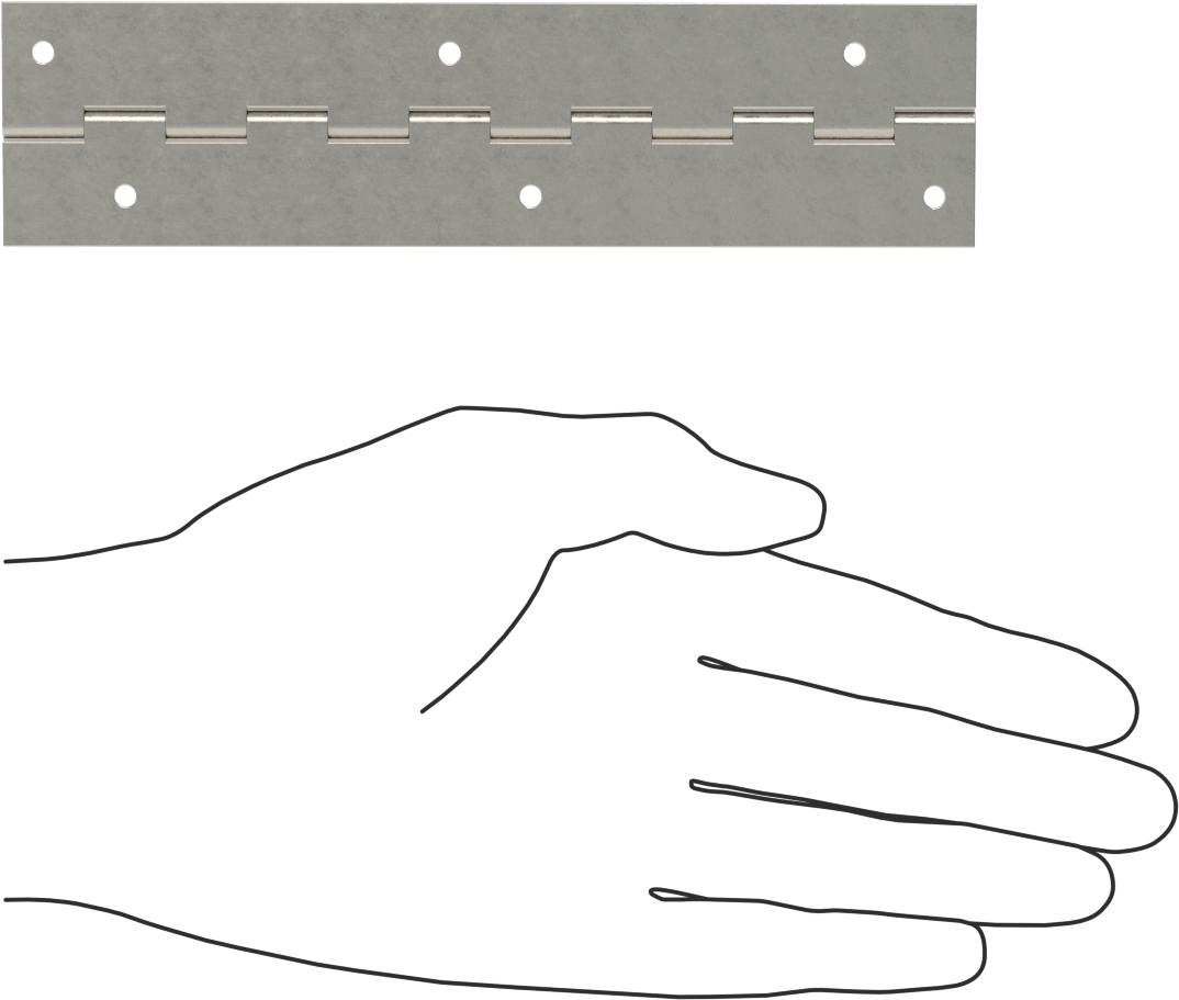 Delikli Yüzeye Montaj Menteşesi, Mat 304 Paslanmaz Çelik, Çıkarılamayan Pim, 6“ x 3/4” Kapı Kanadı