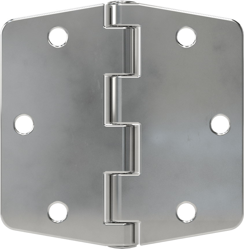 Delikli Yüzeye Montaj Menteşesi, Parlatılmış 304 Paslanmaz Çelik, Çıkarılamayan Pim, 3“ x 1-1/2” Kanatlar