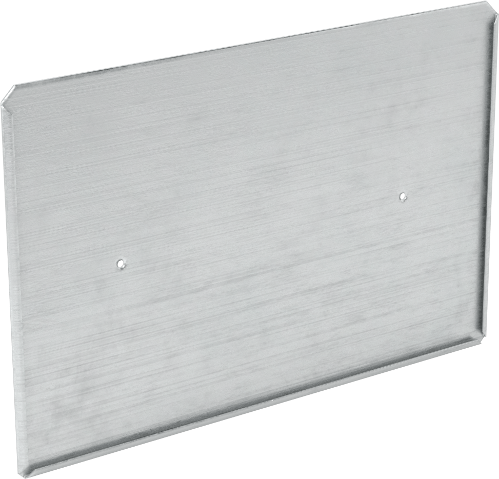 Gümüş Fırçalanmış Alüminyum Etiket Tutucu, Montaj Delikleri ile, Üst Ek Parça, 4“ Yükseklik x 6-1/16” Genişlik