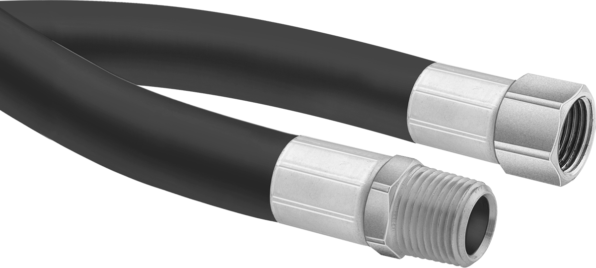 EPDM Kauçuk Hava Hortumu, Pirinç 1 NPTF Erkek x Pirinç 1 NPSM Dişi ile, 200 PSI