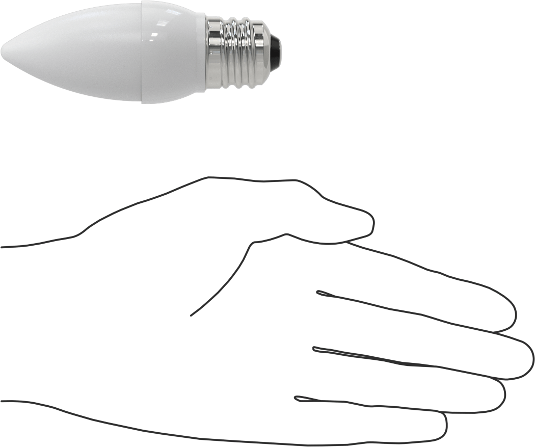 Vidalı Ampul, Koni, Orta Taban, 40W Eşdeğer Akkor, 2700K, LED