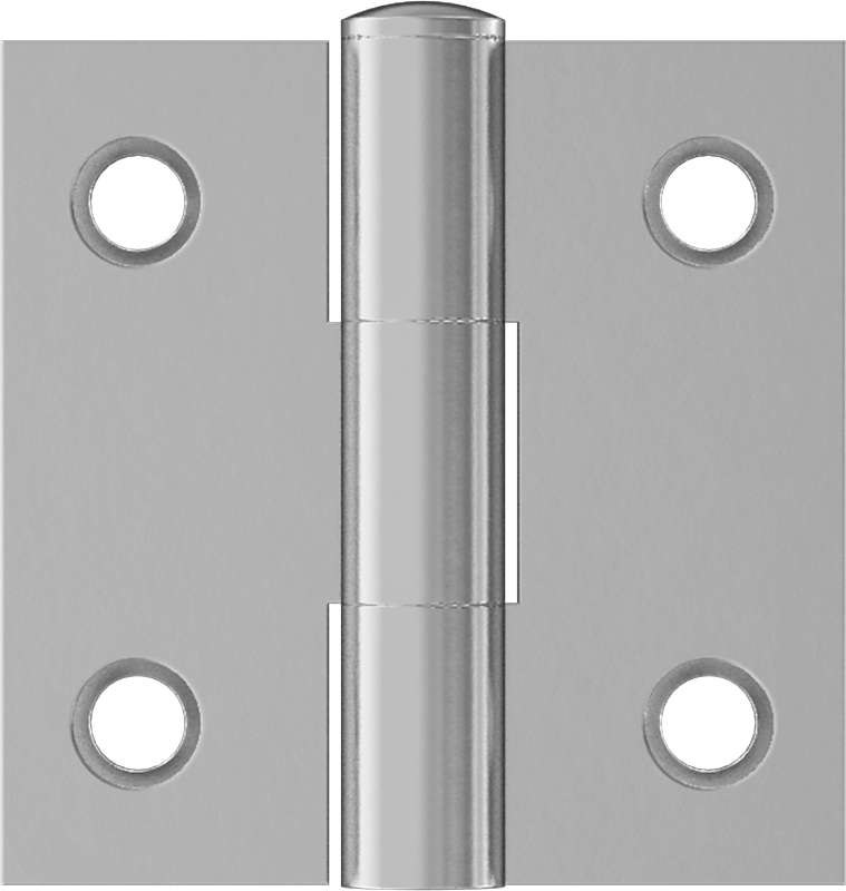 Delikli Gömme Montaj Menteşesi, Çıkarılabilir Pim, Çinko Kaplı Çelik, 1“ x 1/2” Yapraklar