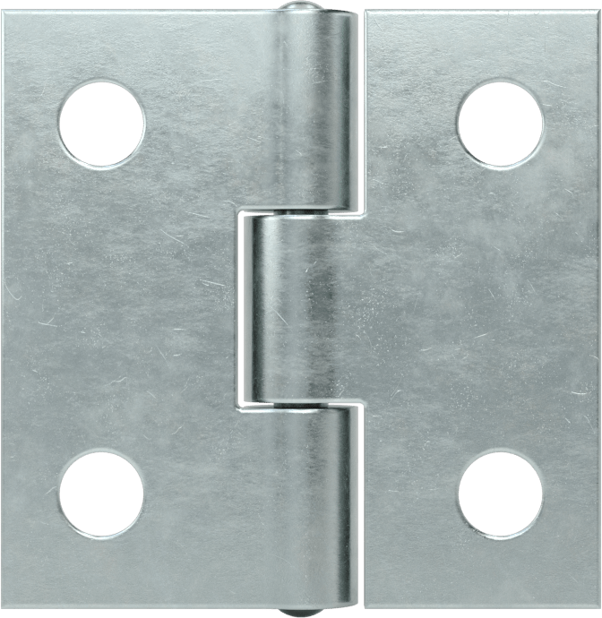 Delikli Gömme Montaj Menteşesi, Çıkarılamayan Pim, Çinko Kaplı Çelik, 1“ x 1/2” Kapı Kanadı