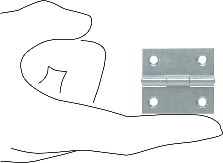 Delikli Gömme Montaj Menteşesi, Çıkarılamayan Pim, Çinko Kaplı Çelik, 1-1/2“ x 11/16” Kanatlar
