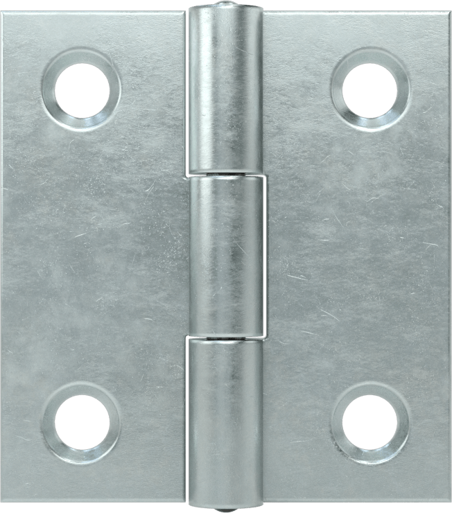 Delikli Gömme Montaj Menteşesi, Çıkarılamayan Pim, Çinko Kaplı Çelik, 1-1/2“ x 11/16” Kanatlar