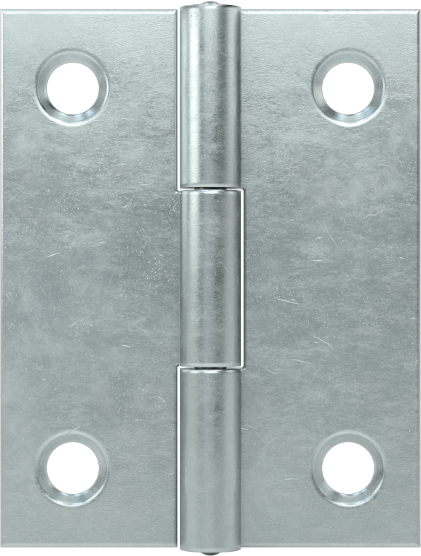 Delikli Gömme Montaj Menteşesi, Çıkarılamayan Pim, Çinko Kaplı Çelik, 2“ x 25/32” Kapı Kanadı