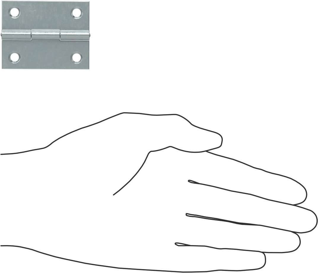Delikli Gömme Montaj Menteşesi, Çıkarılamayan Pim, Çinko Kaplı Çelik, 2“ x 25/32” Kapı Kanadı