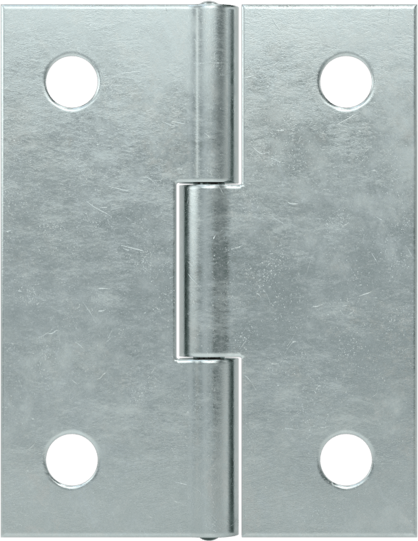 Delikli Gömme Montaj Menteşesi, Çıkarılamayan Pim, Çinko Kaplı Çelik, 2“ x 25/32” Kapı Kanadı