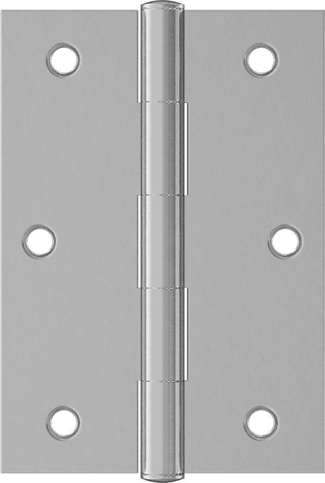 Delikli Gömme Montaj Menteşesi, Çıkarılamayan Pim, Çinko Kaplı Çelik, 2-1/2“ x 7/8” Kanatlar