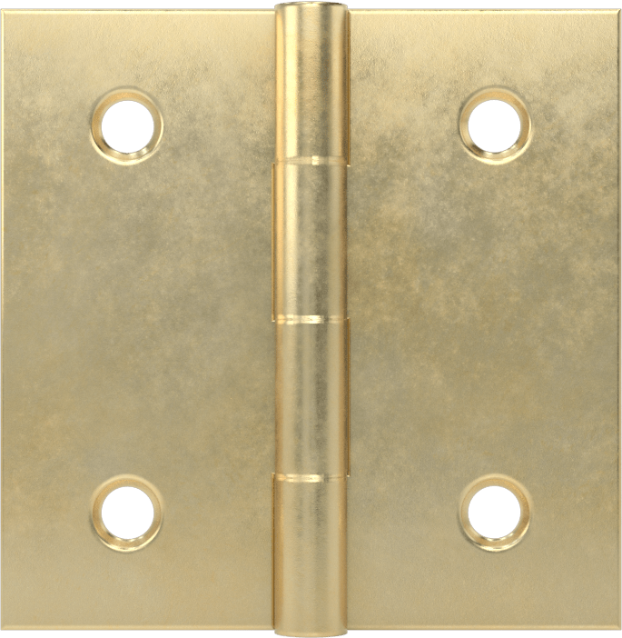 Delikli Yüzeye Montaj Menteşesi, Pirinç, Çıkarılamayan Pim, 1“ x 1/2” Kapı Kanadı