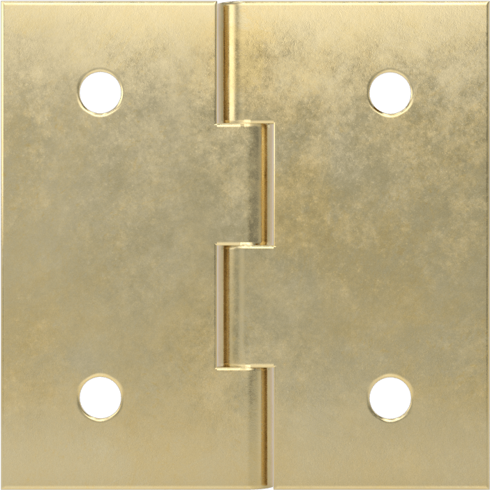 Delikli Yüzeye Montaj Menteşesi, Pirinç, Çıkarılamayan Pim, 1“ x 1/2” Kapı Kanadı