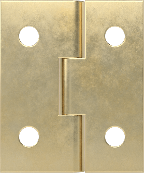 Delikli Yüzeye Montaj Menteşesi, Pirinç, Çıkarılamayan Pim, 3/4“ x 5/16” Kapı Kanadı