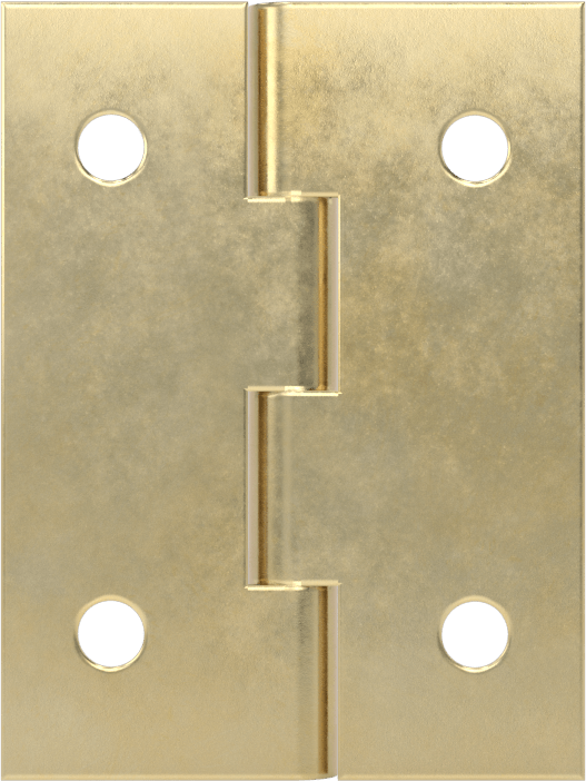 Delikli Yüzeye Montaj Menteşesi, Pirinç, Çıkarılamayan Pim, 1“ x 3/8” Kapı Kanadı