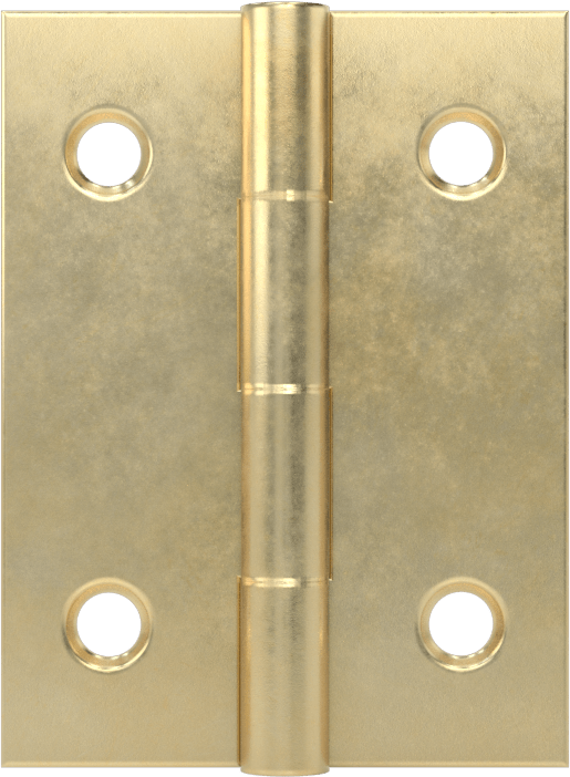 Delikli Yüzeye Montaj Menteşesi, Pirinç, Çıkarılamayan Pim, 1“ x 3/8” Kapı Kanadı