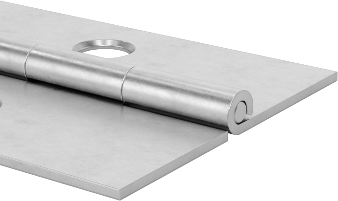 Delikli Piyano Menteşesi, Mat 316 Paslanmaz Çelik, 1-1/2" Toplam Genişlik, 0,174" Mafsal Çapı