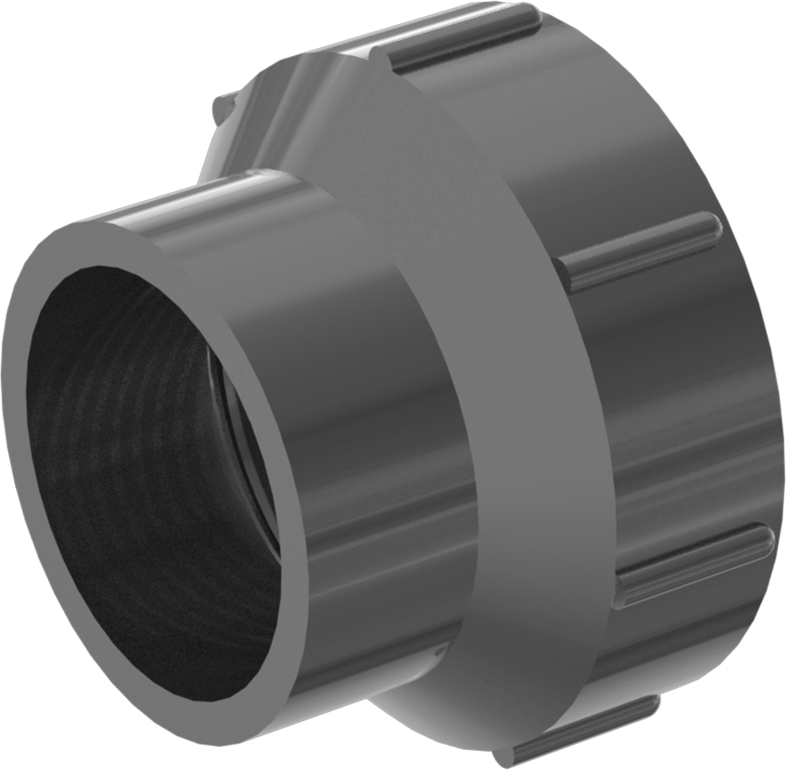 Tahliye, Atık ve Havalandırma ABS Boru Bağlantı Parçası, Kimyasallar için, 1-1/4 Soket Erkek x 1-1/4 NPT Dişi